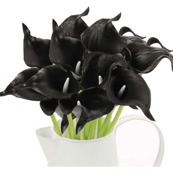 Artificial Real Touch Black Calla Lillies - Picture 3 of 5